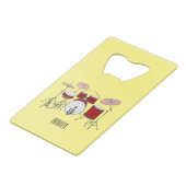 Cartoon Drum kit Creditkaart Flessenopener (Achterkant Gekanteld)