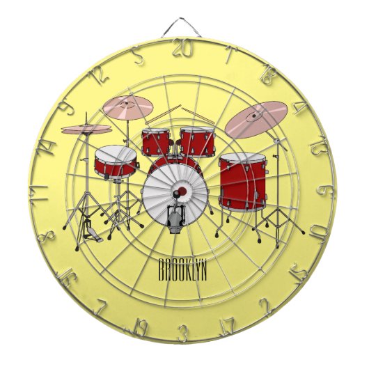 Cartoon Drum kit Dartbord (Voorkant)