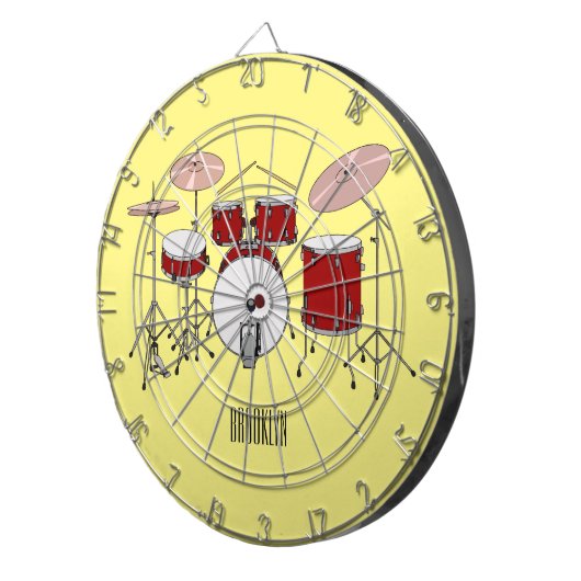 Cartoon Drum kit Dartbord (Voorkant Rechts)