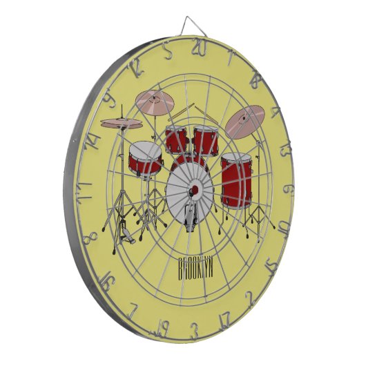 Cartoon Drum kit Dartbord (Voorkant Links)