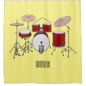 Cartoon Drum kit Douchegordijn (Voorkant)