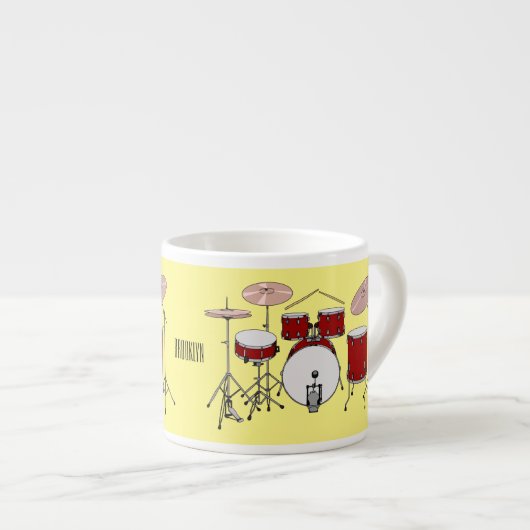Cartoon Drum kit Espresso Kop (Voorkant rechts)