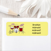 Cartoon Drum kit Etiket (Insitu)