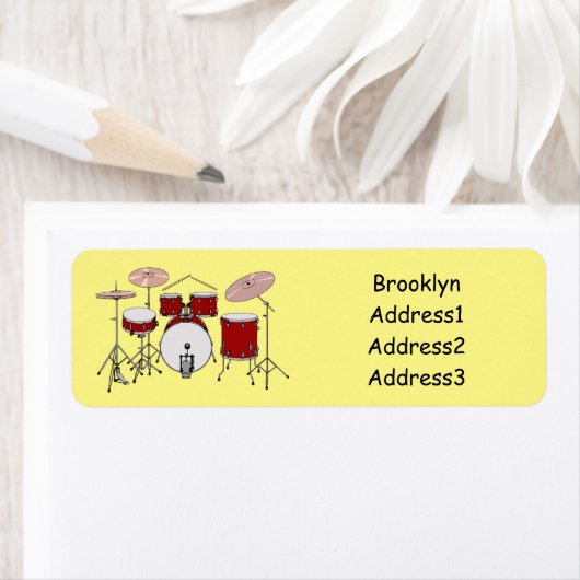 Cartoon Drum kit Etiket (Insitu)