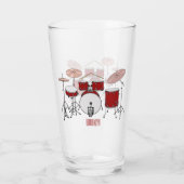 Cartoon Drum kit Glas (Achterkant)