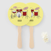 Cartoon Drum kit Handwaaier (Voorkant en achterkant)