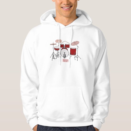 Cartoon Drum kit Hoodie (Voorkant)