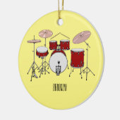 Cartoon Drum kit Keramisch Ornament (Links)
