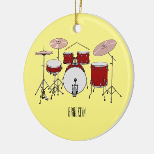 Cartoon Drum kit Keramisch Ornament (Links)