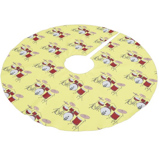 Cartoon Drum kit Kerstboom Rok (Gekanteld)