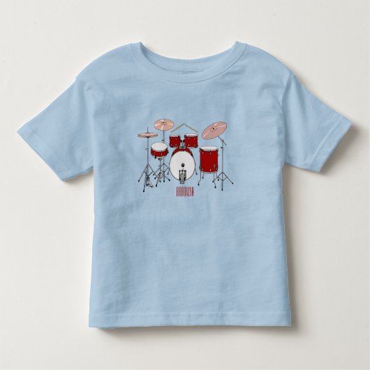 Cartoon Drum kit Kinder Shirts (Voorkant)