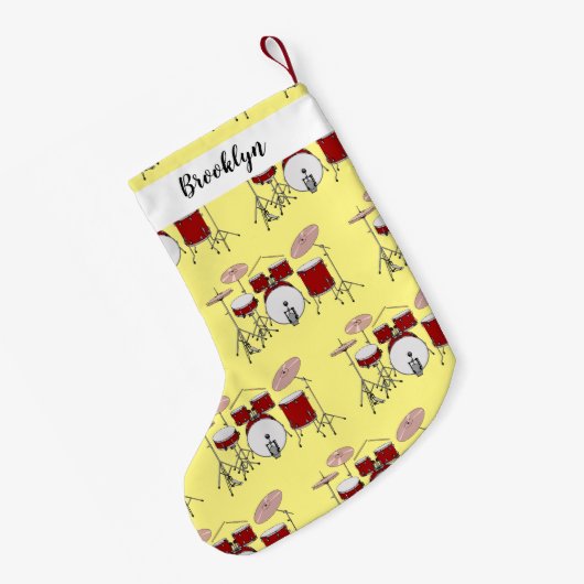 Cartoon Drum kit Kleine Kerstsok (Achterkant (Hangend))