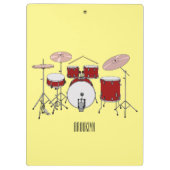 Cartoon Drum kit Klembord (Achterkant)