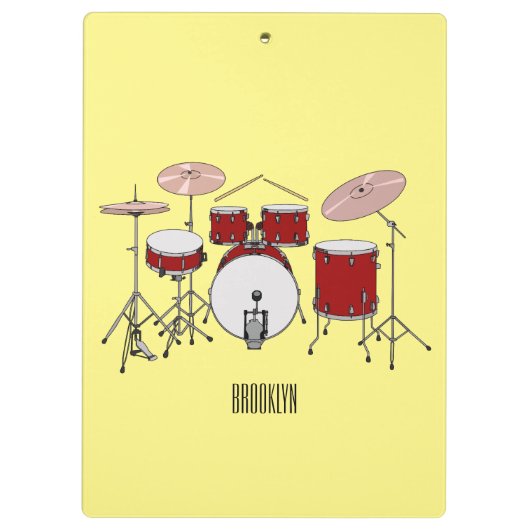 Cartoon Drum kit Klembord (Achterkant)