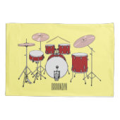 Cartoon Drum kit Kussensloop (Achterkant)