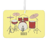 Cartoon Drum kit Luchtverfrisser (Achterkant)