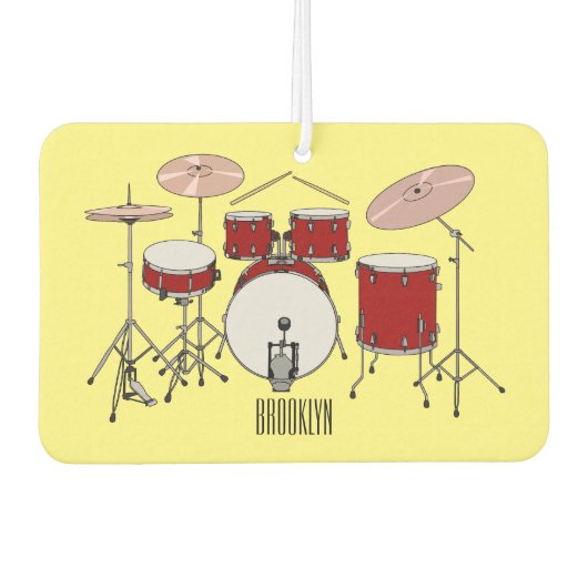 Cartoon Drum kit Luchtverfrisser (Voorkant)