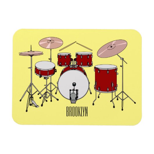 Cartoon Drum kit Magneet (Horizontaal)