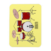 Cartoon Drum kit Magneet (Verticaal)