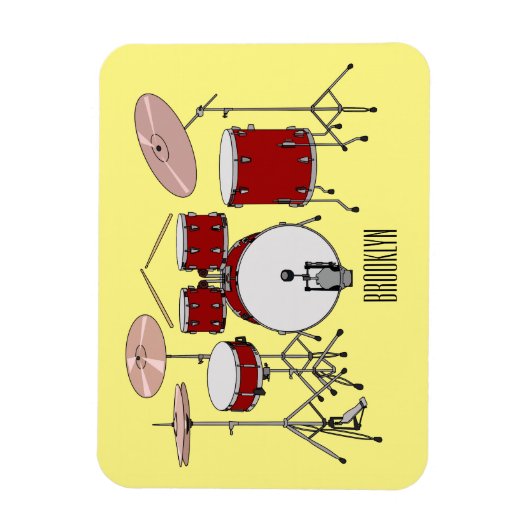 Cartoon Drum kit Magneet (Verticaal)