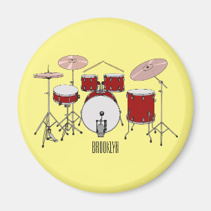 Cartoon Drum kit Magneet