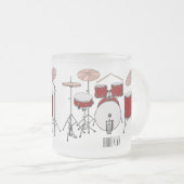 Cartoon Drum kit Matglas Koffiemok (Voorkant rechts)