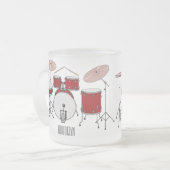 Cartoon Drum kit Matglas Koffiemok (Voorkant links)