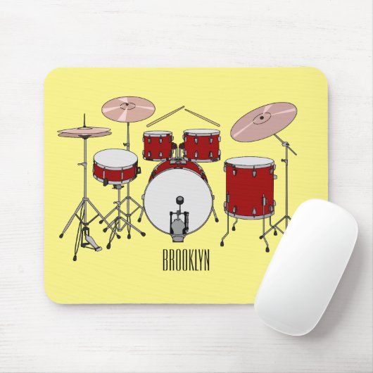 Cartoon Drum kit Muismat (Met muis)
