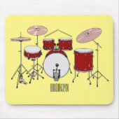 Cartoon Drum kit Muismat (Voorkant)