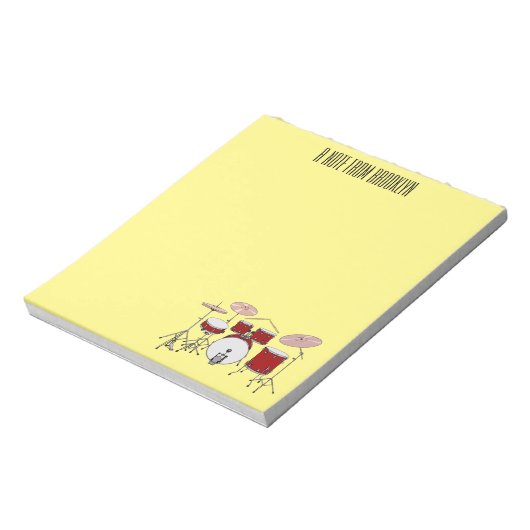 Cartoon Drum kit Notitieblok (Linkerzijde)