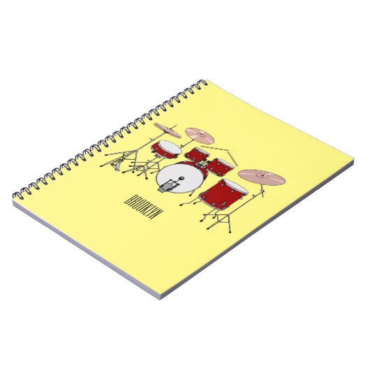 Cartoon Drum kit Notitieboek (Linkerzijde)