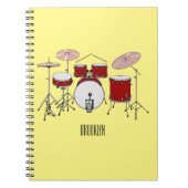 Cartoon Drum kit Notitieboek (Voorkant)