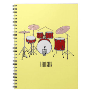 Cartoon Drum kit Notitieboek
