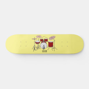 Cartoon Drum kit Persoonlijk Skateboard