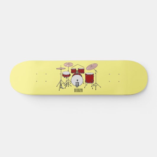 Cartoon Drum kit Persoonlijk Skateboard (Horizontaal)