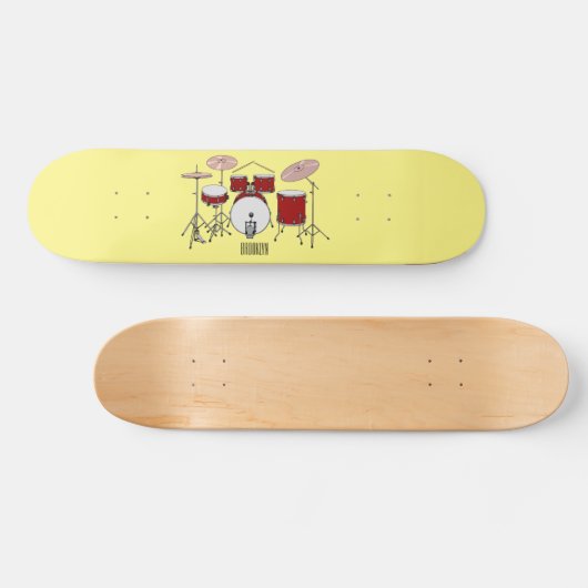 Cartoon Drum kit Persoonlijk Skateboard (Horizontaal)