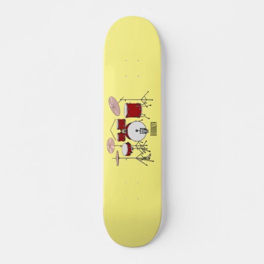 Cartoon Drum kit Persoonlijk Skateboard (Voorkant)