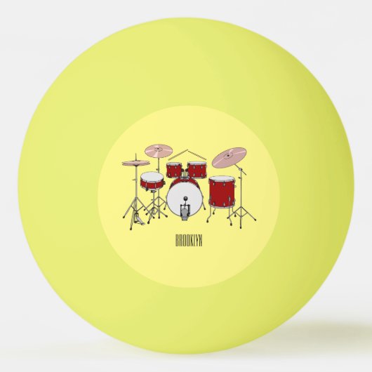 Cartoon Drum kit Pingpongbal (Voorkant)