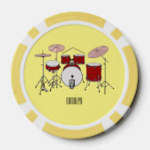 Cartoon Drum kit Poker Chips (Achterkant)