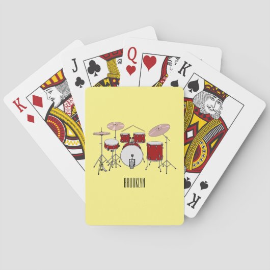Cartoon Drum kit Pokerkaarten (Achterkant)