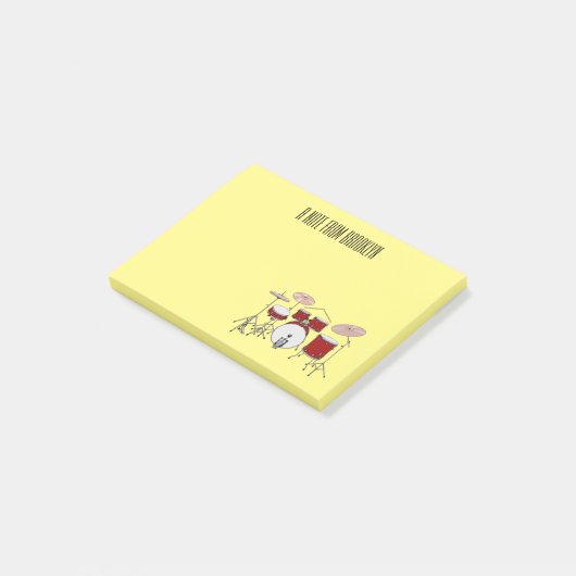 Cartoon Drum kit Post-it® Notes (Schuin)