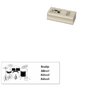 Cartoon Drum kit Rubberstempel (Gestempeld)