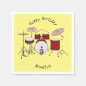 Cartoon Drum kit Servet (Voorkant)