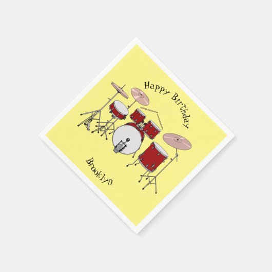 Cartoon Drum kit Servet (Hoek)