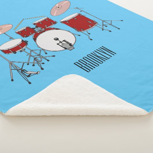 Cartoon Drum kit Sherpa Deken (3/4)
