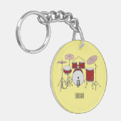 Cartoon Drum kit Sleutelhanger (Voorkant Links)