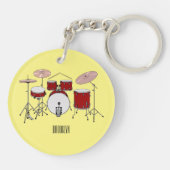 Cartoon Drum kit Sleutelhanger (Achterkant)
