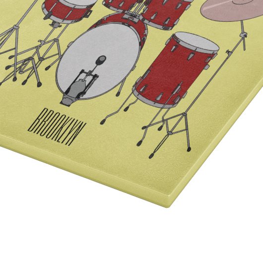 Cartoon Drum kit Snijplank (Hoek)