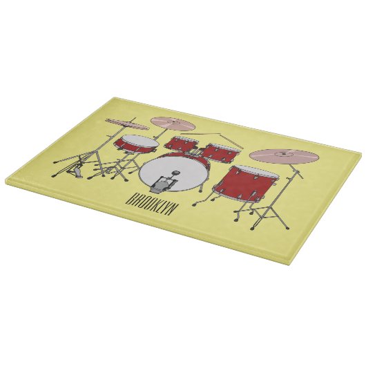 Cartoon Drum kit Snijplank (Hoek)