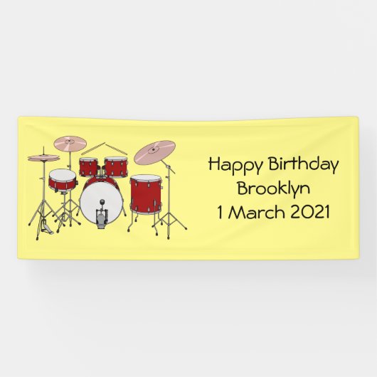 Cartoon Drum kit Spandoek (Horizontaal)